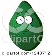 Happy Green Avocado Character
