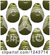 Clipart Of A Seamless Background Pattern Of Avocados Royalty Free Vector Illustration