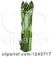 Clipart Of A Happy Bunch Of Asparagus Royalty Free Vector Illustration
