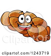 Clipart Of A Smiling Plaited Poppy Seed Bread Character Royalty Free Vector Illustration