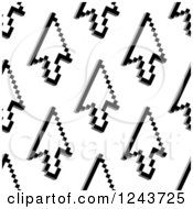 Clipart Of A Seamless Background Pattern Of Computer Cursor Arrows Royalty Free Vector Illustration