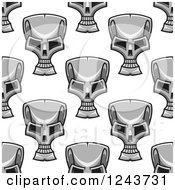 Clipart Of A Seamless Background Pattern Of Monster Skulls 2 Royalty Free Vector Illustration