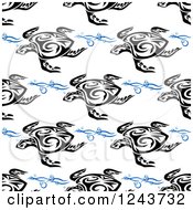 Poster, Art Print Of Seamless Background Pattern Of Tribal Sea Turtles And Waves