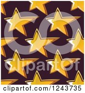 Poster, Art Print Of Seamless Background Pattern Of Gold Stars On Brown