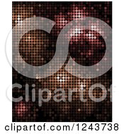 Clipart Of A Sparkly Pixel Background In Brown And Red Royalty Free Vector Illustration