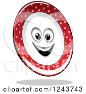 Poster, Art Print Of Happy Red And White Polka Dot Plate