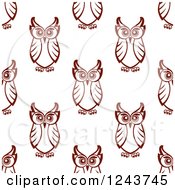 Poster, Art Print Of Seamless Background Pattern Of Brown Owls