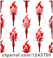 Poster, Art Print Of Seamless Background Pattern Of Red Torches