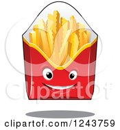 Clipart Of A Happy Red French Fry Box Character Royalty Free Vector Illustration
