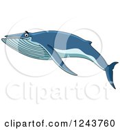 Poster, Art Print Of Happy Blue Baleen Whale Swimming