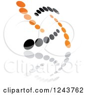 Poster, Art Print Of Black And Orange Dot Windmill And Reflection