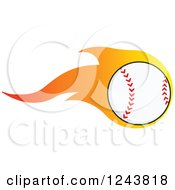 Poster, Art Print Of Cartoon Baseball With A Trail Of Flames