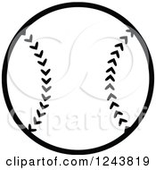 Clipart Of A Black And White Baseball Royalty Free Vector Illustration
