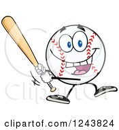 Poster, Art Print Of Cartoon Baseball Character Batting