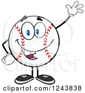 Poster, Art Print Of Cartoon Baseball Character Waving