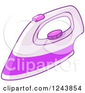 Clipart Of A Purple Laundry Iron Royalty Free Vector Illustration