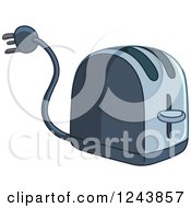 Clipart Of A Metal Toaster Royalty Free Vector Illustration