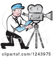Poster, Art Print Of Cartoon Camera Man At Work