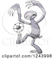 Poster, Art Print Of Soccer Football Sloth Kicking
