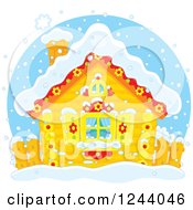 Poster, Art Print Of Cute Log Cabin In The Snow