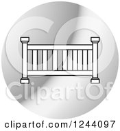 Clipart Of A Silver Fence Icon 4 Royalty Free Vector Illustration