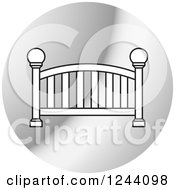 Clipart Of A Silver Fence Icon 2 Royalty Free Vector Illustration