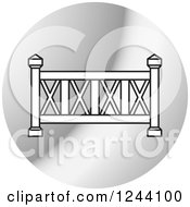 Clipart Of A Silver Fence Icon 3 Royalty Free Vector Illustration