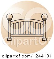 Clipart Of A Beige Fence Icon Royalty Free Vector Illustration