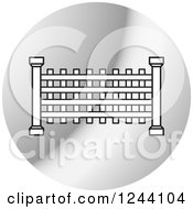 Clipart Of A Silver Fence Icon Royalty Free Vector Illustration
