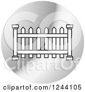 Clipart Of A Silver Fence Icon 5 Royalty Free Vector Illustration by Lal Perera
