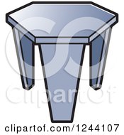 Clipart Of A Silver Tripod Stool Royalty Free Vector Illustration by Lal Perera