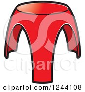 Clipart Of A Red Tripod Stool Royalty Free Vector Illustration by Lal Perera