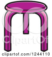Clipart Of A Purple Tripod Stool Royalty Free Vector Illustration by Lal Perera