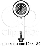 Clipart Of A Black And White Shower Head Royalty Free Vector Illustration by Lal Perera