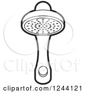 Clipart Of A Black And White Shower Head 2 Royalty Free Vector Illustration by Lal Perera