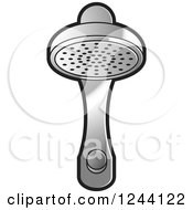 Clipart Of A Silver Shower Head Royalty Free Vector Illustration