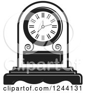 Poster, Art Print Of Black And White Mantle Clock 3