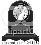 Poster, Art Print Of Black And White Mantle Clock 4