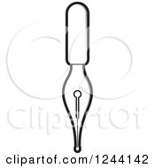 Clipart Of A Vintage Black And White Fountain Pen Nib Royalty Free Vector Illustration