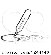Poster, Art Print Of Vintage Fountain Pen Nib Drawing Swirls