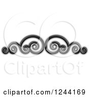 Clipart Of A Black And Gray Swirl Border Royalty Free Vector Illustration