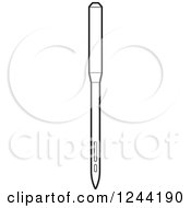 Clipart Of A Black And White Sewing Needle Royalty Free Vector Illustration