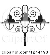 Clipart Of A Black And White Street Lamp Post Royalty Free Vector Illustration by Lal Perera