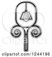 Clipart Of A Black And Silver Street Lamp Post Royalty Free Vector Illustration by Lal Perera