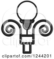 Clipart Of A Black And White Street Lamp Post 2 Royalty Free Vector Illustration by Lal Perera