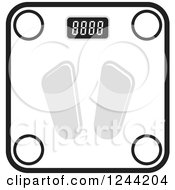 Clipart Of A Black And White Body Weight Scale Royalty Free Vector Illustration