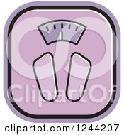 Clipart Of Footprints On A Purple Body Weight Scale Royalty Free Vector Illustration