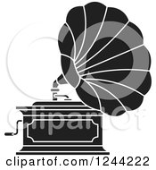 Poster, Art Print Of Black And White Phonograph Gramophone 6