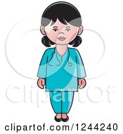 Clipart Of A Female Doctor Or Veterinarian Royalty Free Vector Illustration by Lal Perera