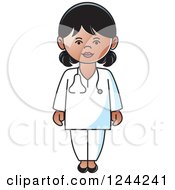 Clipart Of A Female Doctor Or Veterinarian In White Royalty Free Vector Illustration